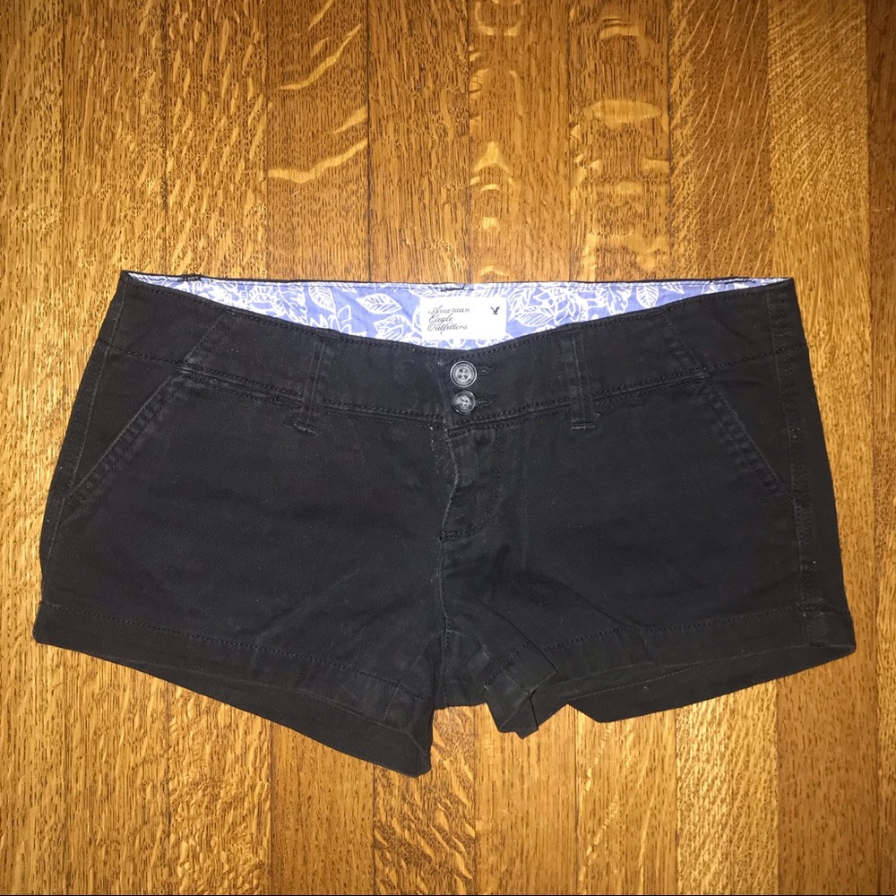 American Eagle Black Cotton Shorts, size 00